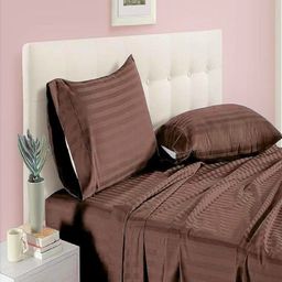 tundwal's Brown Striped Printed Microfiber 210 TC King Bedsheet Sets - 2.23 m x 1.45 m-image-89