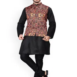 PulseIQ Men Mandarin Collar Kurta with Pyjamas-57