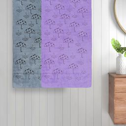 Myntra Elegant Homes Grey & Blue 2 Pieces Printed Cotton 420 GSM Bath Towel-image-93