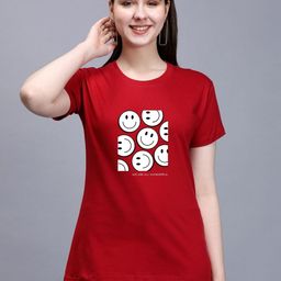 Moda Rapido Women Graphic Printed Round Neck Cotton T-shirt-picture-1