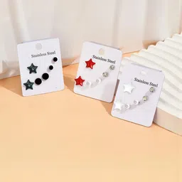 Honbon 9 Pair Circular Studs Earrings-picture-3