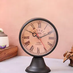 EXIM DECOR Black & Orange Vintage Table Clock-picture-16