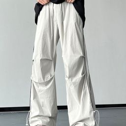 KPOP Men Original Loose Fit Mid-Rise Parachute Trousers-picture-20