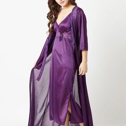 XPIOX Satin Shoulder Straps Maxi Nightdress-image-0