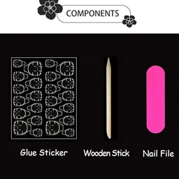 The Pink Truck Set Of 24 Artificial Reusable Nails With Glue - Violet With Cream Bow image 4