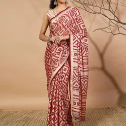 RACHNA Brasso Saree With Foil Print Border-image-8