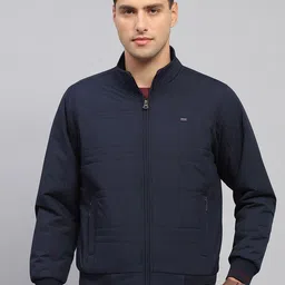 Monte Carlo Men Mock Collar Solid Casual Bomber Jacket-picture-11