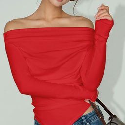 Outzidr Women Solid Fitted Off-Shoulder Crop Top-image-18