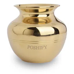 POSHIFY Brass Kalash/Lota (heavy) - Sacred Hindu Water Pot for Puja, Wedding, and Festivals-50