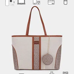 MINI WESST Printed PU Structured Tote Bag image 5
