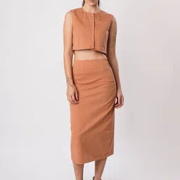 IVOC Round Neck Pure Cotton Top With Skirt Co-Ords-picture-41