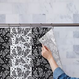 ArtzFolio Black & White Printed Waterproof Shower Curtain-image-54
