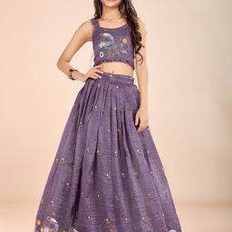 Tasarika Girls Embroidered Thread Work Ready to Wear Lehenga &-image-79