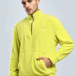 Overlays Men Artic Lime Sherpa Sweatshirt-image-68