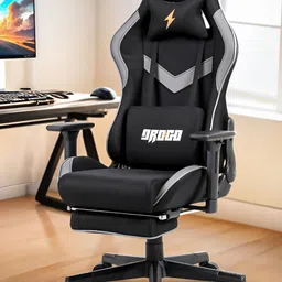 DROGO Black Ergo Plus Ergonomic FootrestAdjustable Seat & 3D Armrest Gaming Chair-image-66