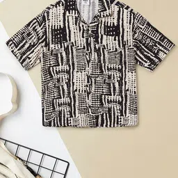 max Boys Abstract Printed Cuban Collar Casual Shirt-image-46