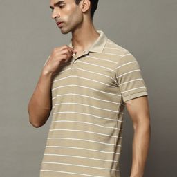 OGEN Men Striped Polo Collar Pockets T-shirt-image-50