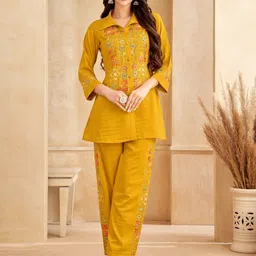 AUTUMN LANE Women Printed Angrakha Gotta Patti Kurta with Skirt & With Dupatta-picture-38