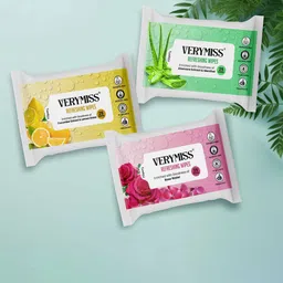 VERYMISS Set Of 3 Refreshing Lemon, Rose & Aloevera Wipes - 25 Pcs Each-picture-24