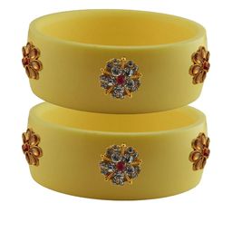 Vidhya Kangan Beige Plastic Bangles-image-88