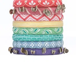 Taasha Craft Set Of 8 Cotton Threads Handcrafted Bangle image 5