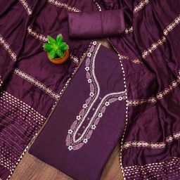 Blissta Floral Embellished Unstitched Dress Material-image-93