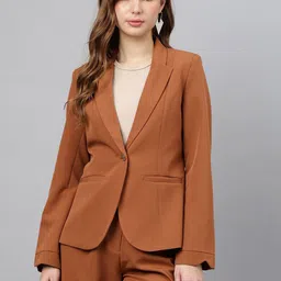 Latin Quarters Women Solid Tailored Jacket-image-72