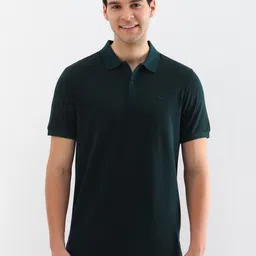 Allen Solly Men Self Design Polo Collar Cotton T-shirt-image-36