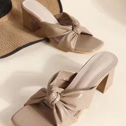 Chemistry Embellished PU Work Block Sandals with Bows-15