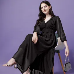 Jash Creation Applique Georgette Fit & Flare Maxi Dress-picture-17