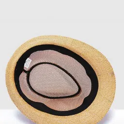 Zacharias Unisex Beige Self Design Fedora Hat-image-19