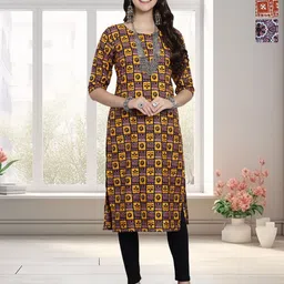 HERE&NOW Selection Of 3 Floral Printed Round Neck Straight Kurtas-image-81