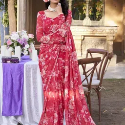 LOOKNBOOK ART Floral Printed Saree-image-50