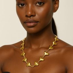 ISHTAARA Heart Shaped Gold-Plated Necklace-image-27