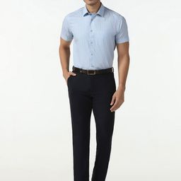 Blackberrys Slim Fit Printed Spread Collar Pure Cotton Formal Shirt-image-21