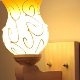 Somil Premium Designer Glass Wall / Night Lamp Elegant & Stylish Dcor Accent for Modern Interiors, color- Yellow, White, Size- 19.5 X 24.5 X 22.5 CM-image-75
