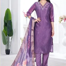 DIVASTRI Women Embroidered Regular Beads and Stones Kurta & Trouser With Dupatta-picture-35