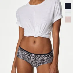 Marks & Spencer Women Pack Of 5 Printed Basic Briefs-picture-3