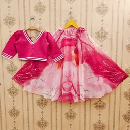 DHRUV CREATION Girls Tie and Dye Ready to Wear Lehenga &-picture-45