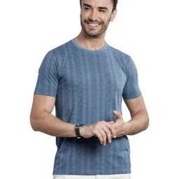 BE POSITIVE Men Striped Round Neck T-shirt-image-29