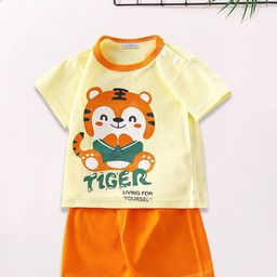 FOREVER FRIDAY Boys Printed Pure Cotton T-shirt With Shorts-picture-32