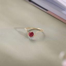 Mia by Tanishq Gold and Diamond Berry Orbit Ruby Ring-image-25