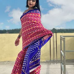 HERE&NOW Pure Cotton Ikat Saree-image-35