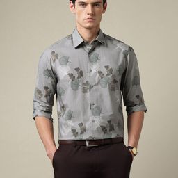 Arrow 1851 Tailored Fit Tropical Printed Pure Cotton Formal Shirt-picture-21