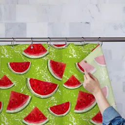 ArtzFolio Green & Red Printed Waterproof Shower Curtains-image-89