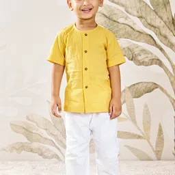 VASTRAMAY Boys Solid Cotton Kurta with Pyjamas-picture-16