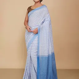BENGAL HANDLOOM Ethnic Motifs Art Silk Taant Saree-11