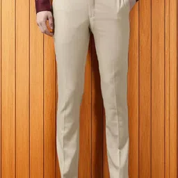 INDIAN POSHAK Men Original Mid-Rise Slim Fit Formal Trousers-image-75