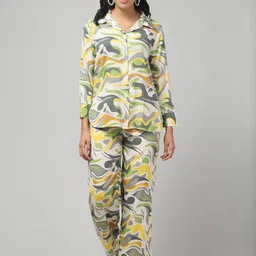 Zuvino Printed Shirt Collar Shirt With Trousers Co-Ords-picture-31