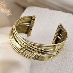 Silvermerc Designs Women Gold-Plated Wire Cuff Bracelet-image-94